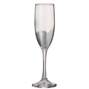 CHAMPAGNE GLASS GRID GLASS SILVER/TRANSPARENT