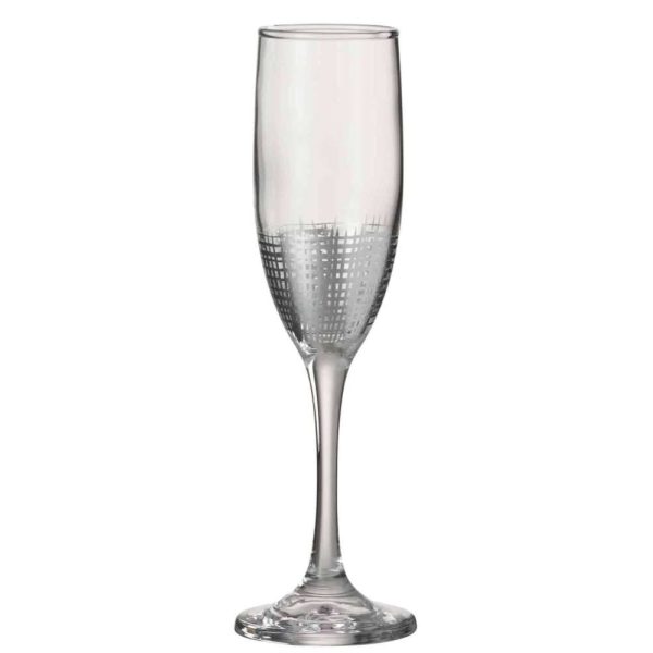 CHAMPAGNE GLASS GRID GLASS SILVER/TRANSPARENT