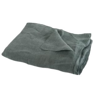 THROW STONEWASHED LINEN DARK GREEN