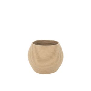 COIL BASKET ROUND TEXTILE BEIGE
