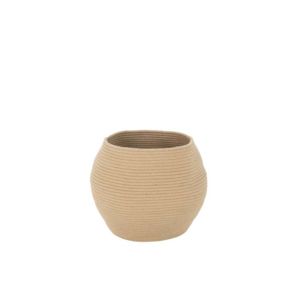 COIL BASKET ROUND TEXTILE BEIGE