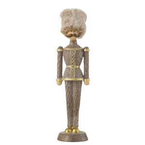 NUTCRACKER FUR HAT GLITTER RESIN BROWN LARGE