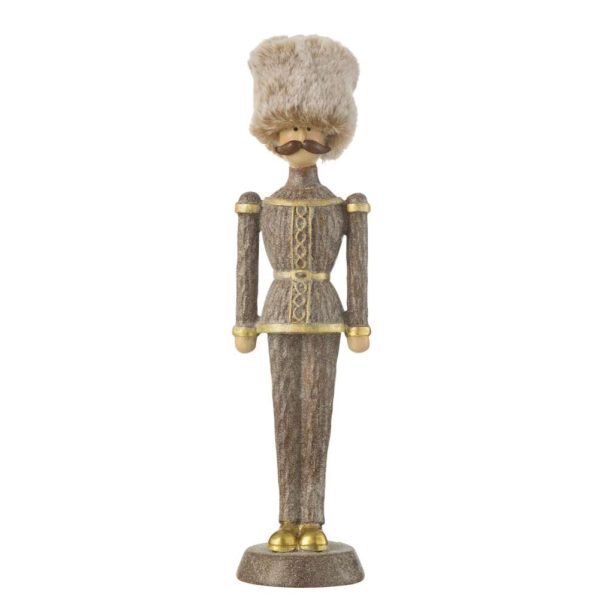 NUTCRACKER FUR HAT GLITTER RESIN BROWN LARGE