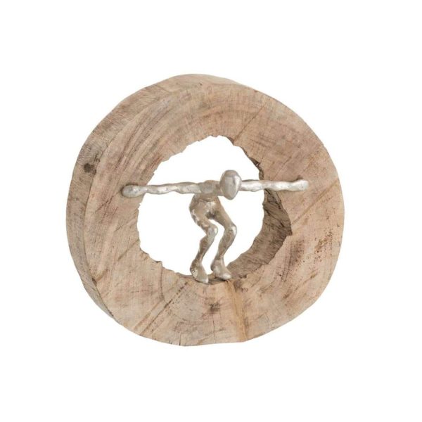 FIGURE JUMPING WOOD/ALUMINIUM NATURAL/SILVER
