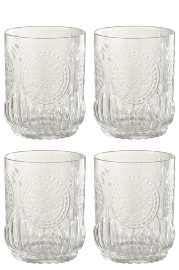 GIFTBOX 4 DRINKING GLASS MAYA GLASS TRANSPARENT