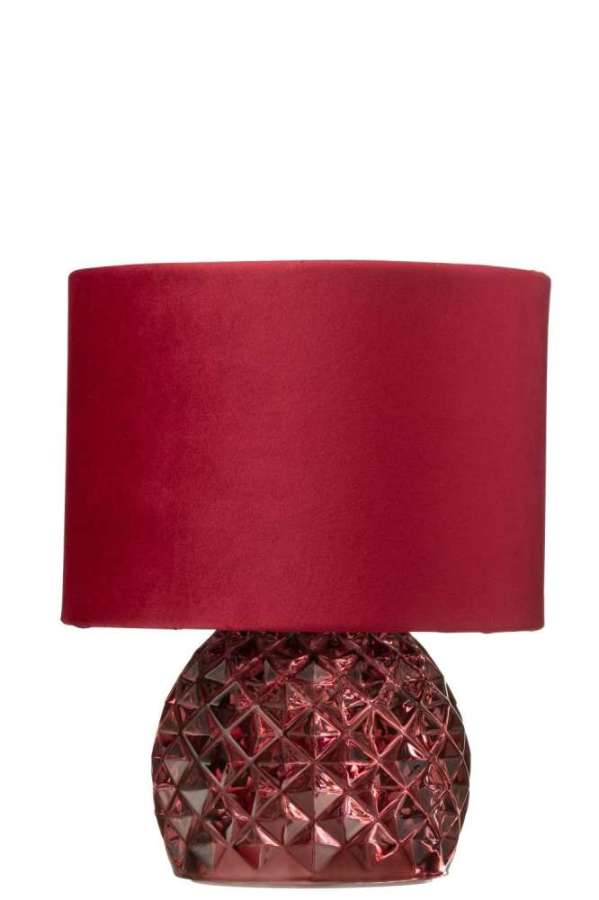 TABLE LAMP GLASS LED BURGUNDY
