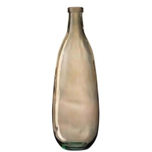 VASE BOTTLE GLASS LIGHT BROWN SMALL
