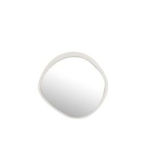 WALL MIRROR ROUND METAL/GLASS WHITE SMALL