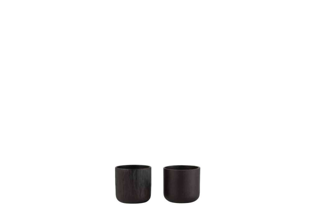 FLOWERPOT GEN CERAMIC BLACK EXTRA SMALL ASSORTMENT OF 2