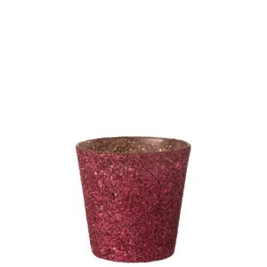 HURRICANE GLITTER GLASS FUCHSIA LARGE