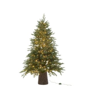 CHRISTMAS TREE 600 LED WOODEN BASE ARTIFICIAL DARK GREEN