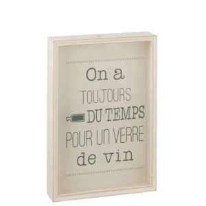 FRAME CORK UN VERRE DE VIN WOOD ANTIQUE ECRU