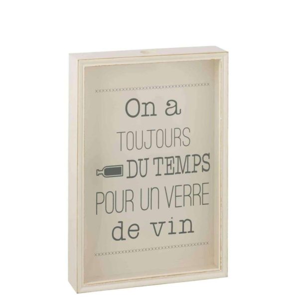 FRAME CORK UN VERRE DE VIN WOOD ANTIQUE ECRU