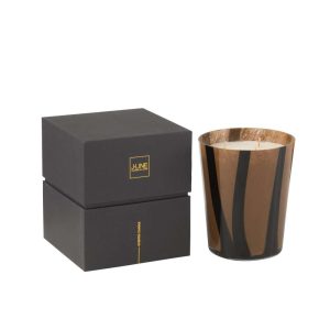 SCENTED CANDLE NOA LINES TAUPE MEDIUM-68 HOURS