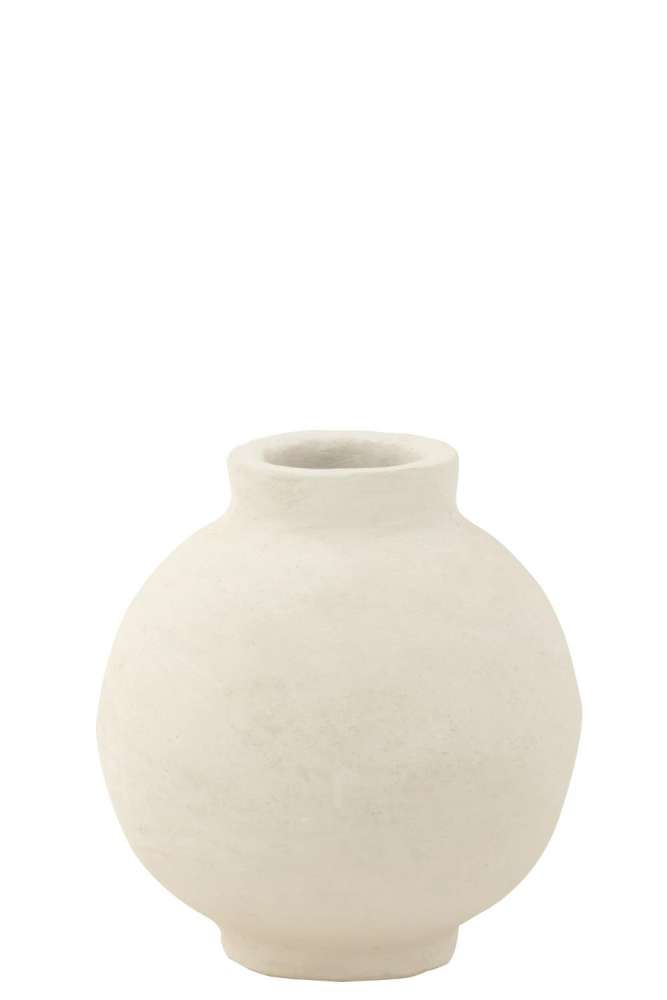 POT SMOOTH SPHERE PAPER MACHE WHITE