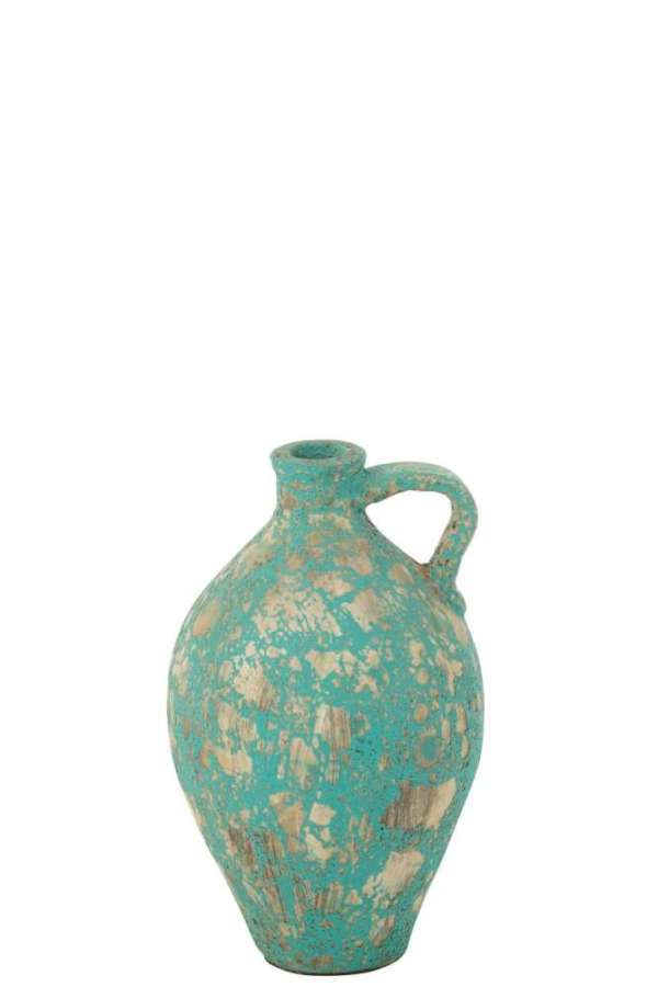 VASE CARAFE ANTIQUE CLAY/CEMENT AZUR