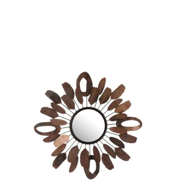 MIRROR PIECES OVAL METAL BROWN