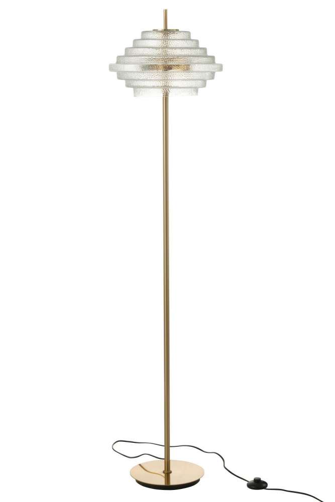 LAMP ON FOOT LED GOLD METAL/GLASS TRANSPARENT