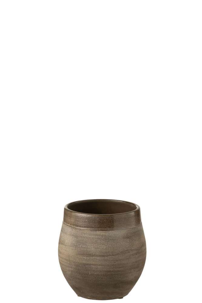 FLOWERPOT GIO CERAMIC BROWN SMALL