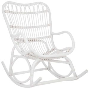 ROCKING CHAIR RATTAN WHITE