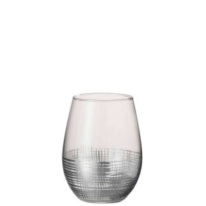DRINKING GLASS GRID BALL GLASS SILVER/TRANSPARENT