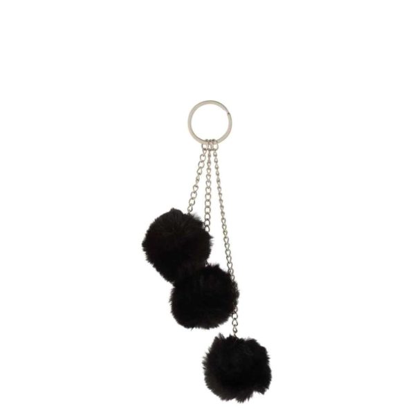 KEYCHAIN 3 BALLS TEXTILE BLACK