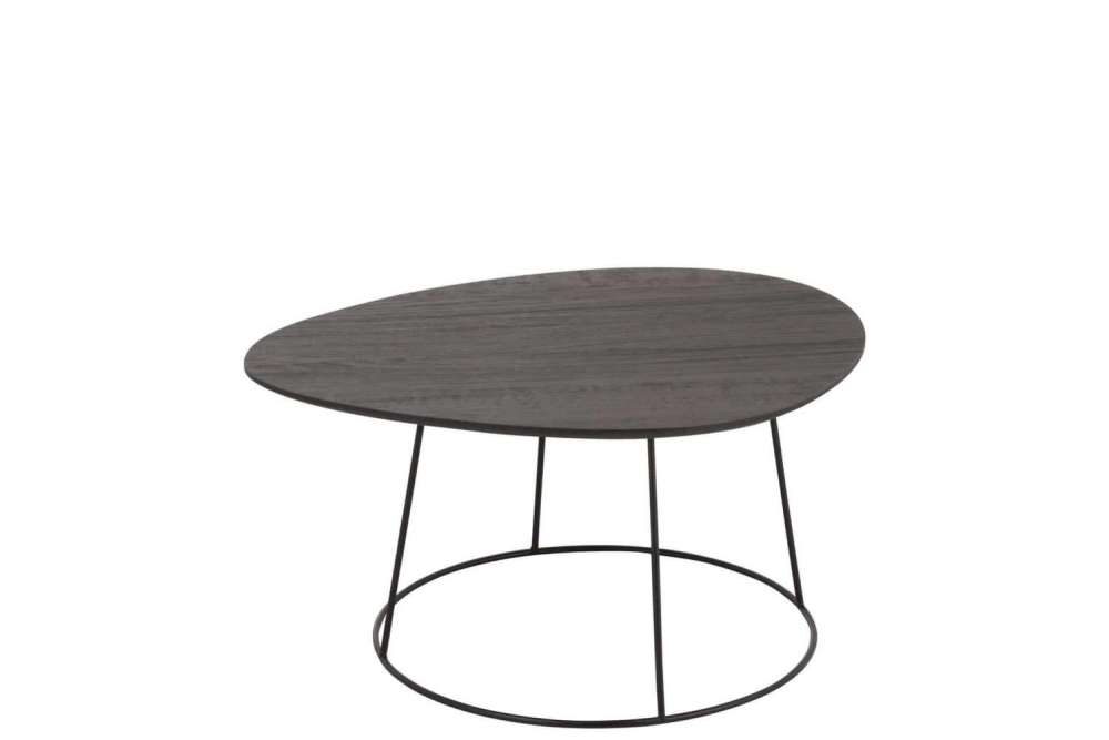 SIDETABLE OVAL WOOD/METAL D BR L