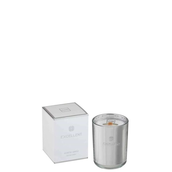 SCENTED CANDLE EXCELLENT COTTON CANDY SILVER SMALL-50HOURS