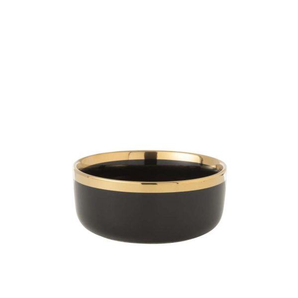 BOWL  CERAMIC BLACK/GOLD