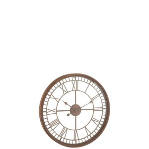 CLOCK ROMAN NUMERALS METAL/GLASS RUST