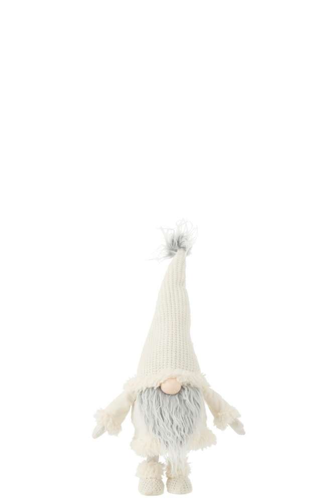 GNOME GREY BEARD STANDING WOBBLING TEXTILE WHITE