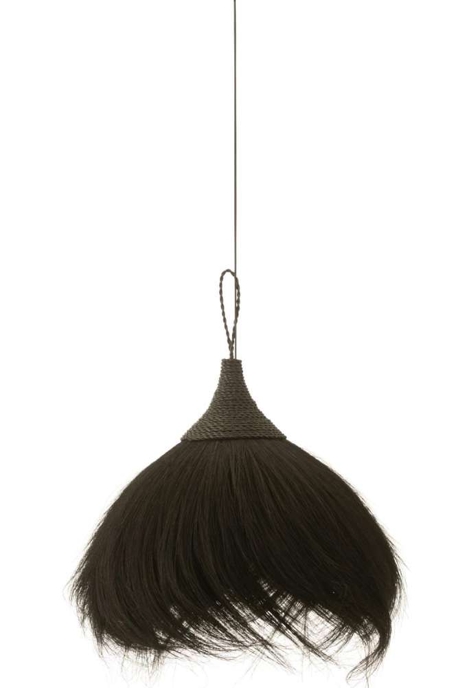 HANGING LAMP BALL GRASS BLACK