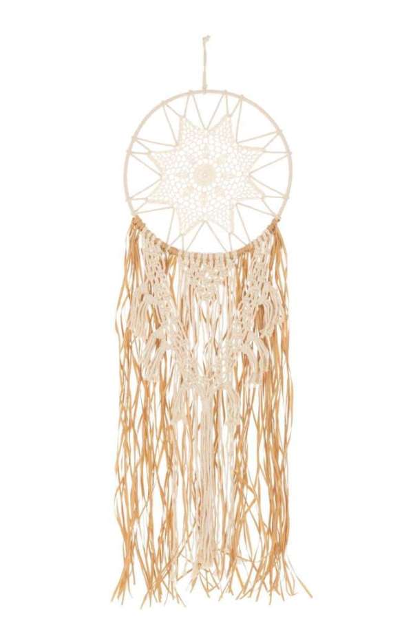 DREAMCATCHER MACRAME COTTON ECRU RAFFIA NATURAL LARGE