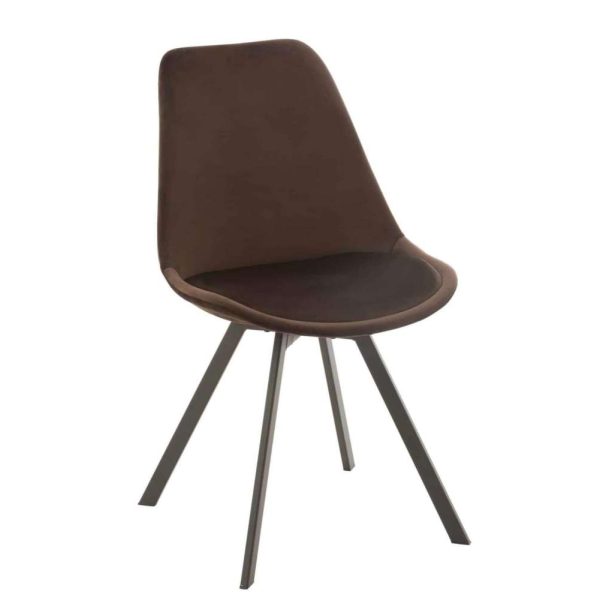 CHAIR HELENE METAL/TEXTILE DARK BROWN