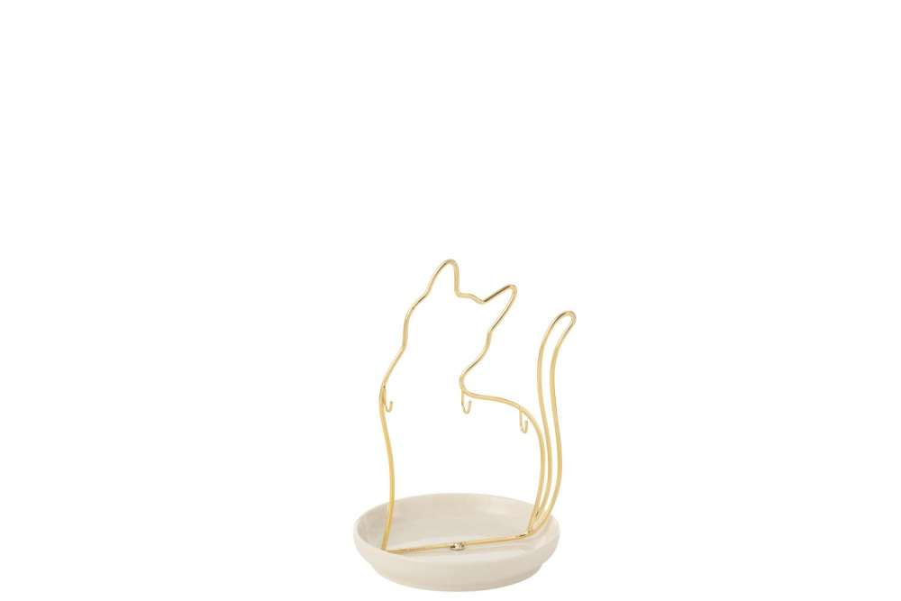 CAT BOWL PORCELAIN/METAL SMALL