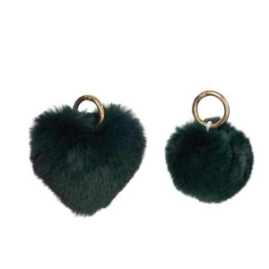 KEYCHAIN BALL/HEART ACRYLIC GREEN ASSORTMENT OF 2