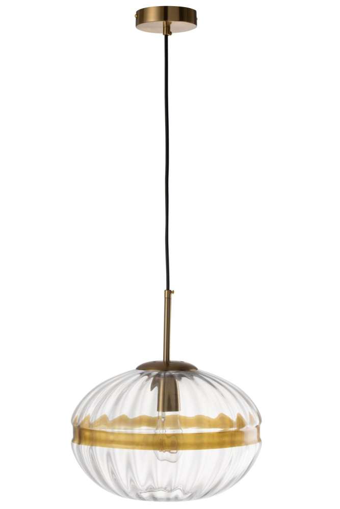 CEILING LAMP OVAL IRON/GLASS TRANSPARENT/GOLD