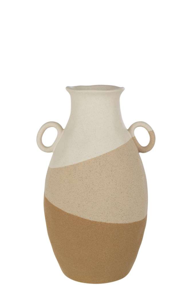 VASE EAR CERAMIC BEIGE/LIGHT BROWN LARGE