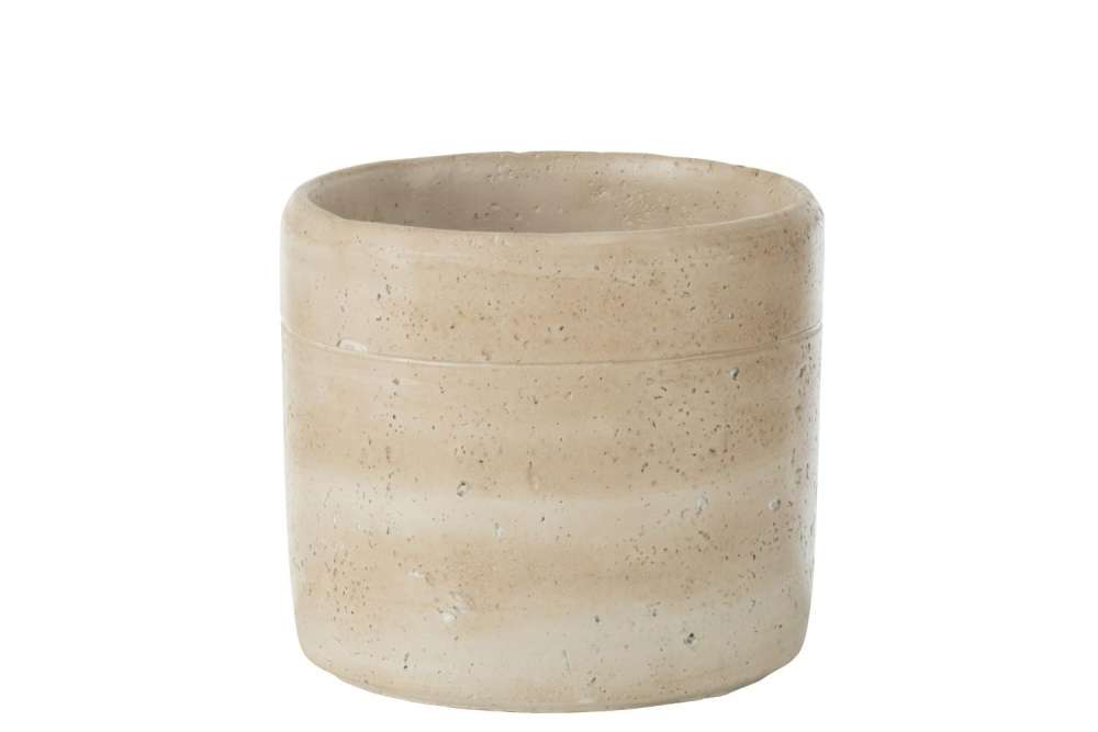 FLOWERPOT OLINA ROUND CEMENT CREAM LARGE