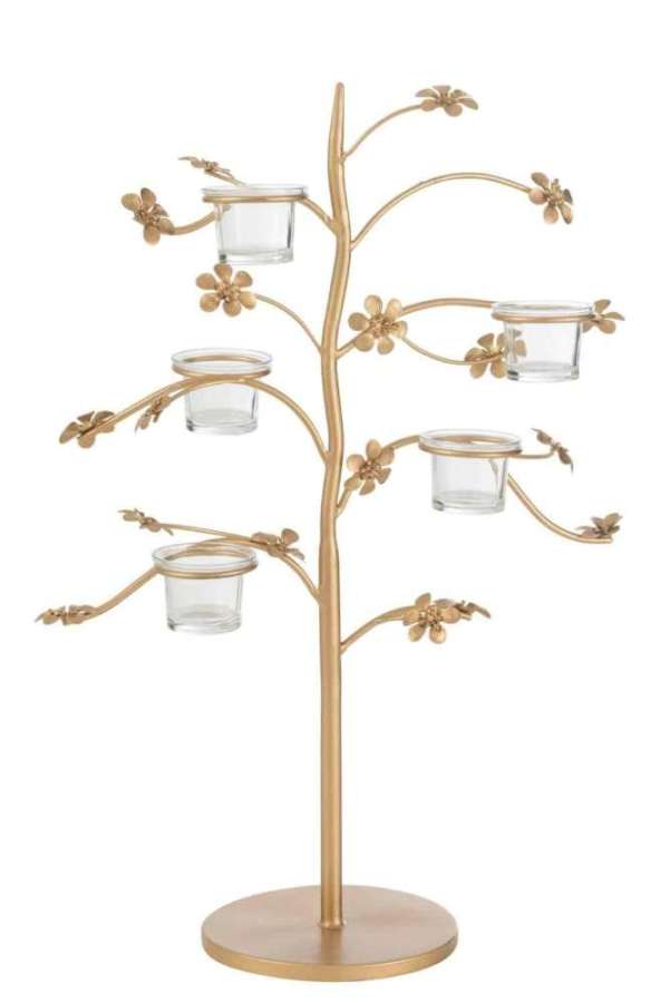 CANDLE HOLDER TABLE METAL GOLD