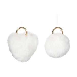 KEYCHAIN BALL/HEART ACRYLIC IVORY ASSORTMENT OF 2