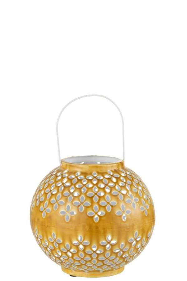 LANTERN BALL PERFORATED IRON OCHRE