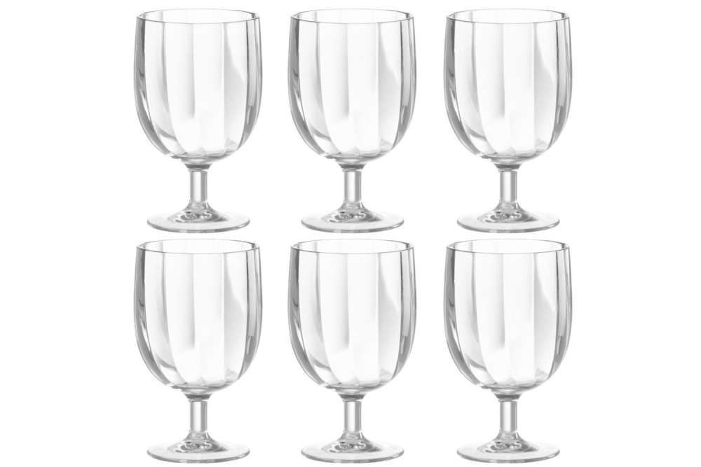 BOX OF 6 PIECES WINE GLASS PLASTIC TRANSPARENT