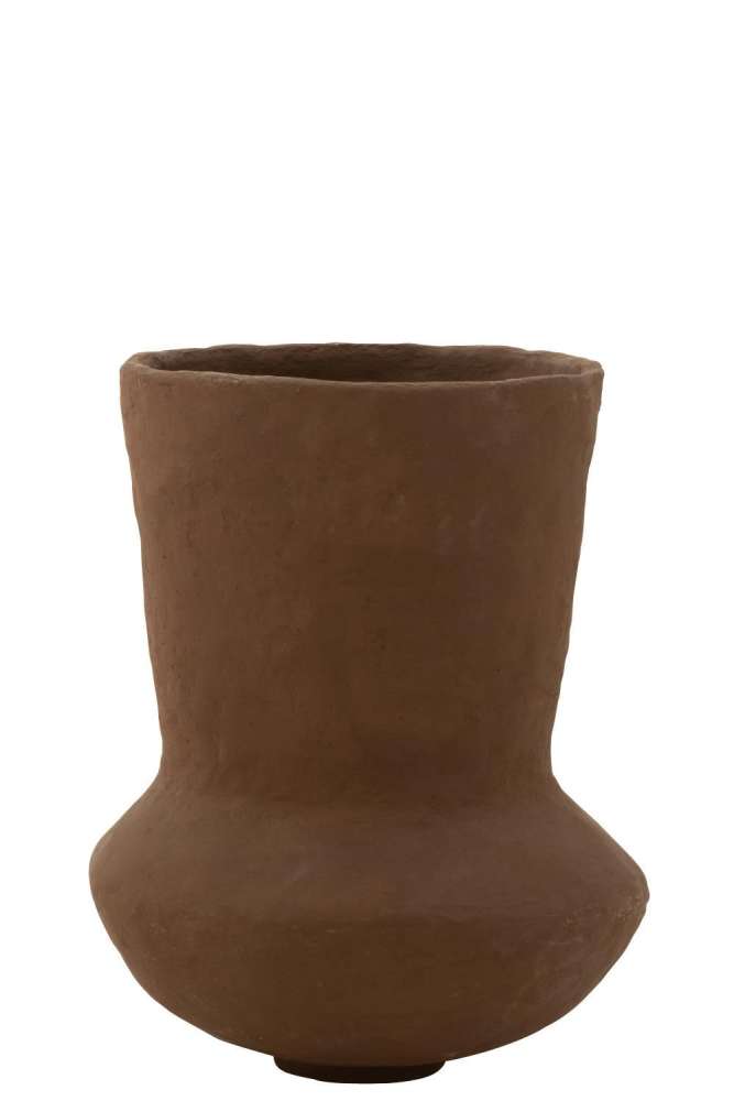 POT ARCHAIC PAPER MACHE BROWN LARGE