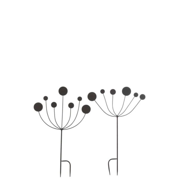 DECORATION GARDEN ABSTRACT IRON BLACK SMALL ASSORTMENT OF 2