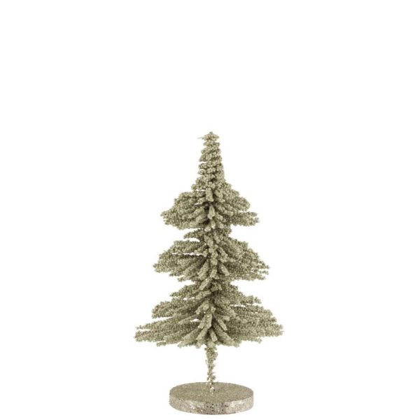 CHRISTMAS TREE DECO PLASTIC DOTS GLITTER LIGHT GREEN SMALL