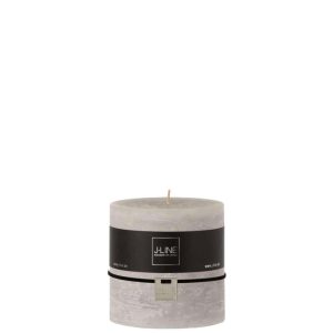 CYLINDER CANDLE  LIGHT GREY64H
