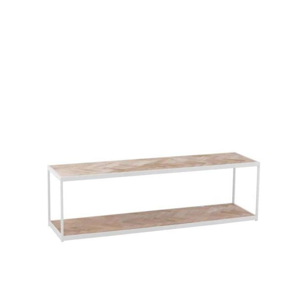 COFFEE TABLE ZIGZAG WOOD/METAL NATURAL/WHITE