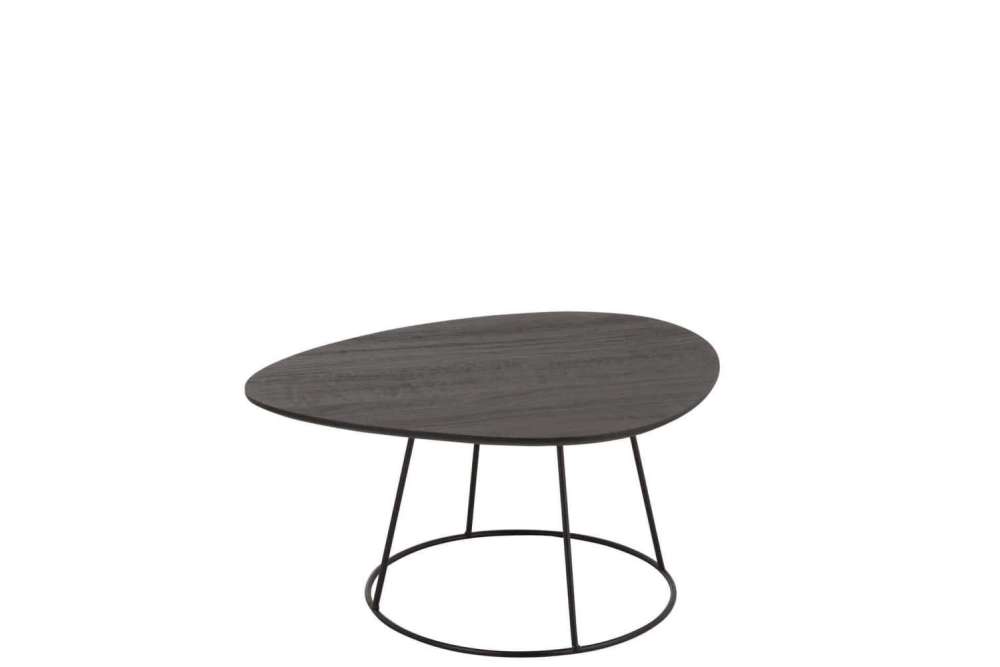 SIDETABLE OVAL WOOD/METAL D BR S