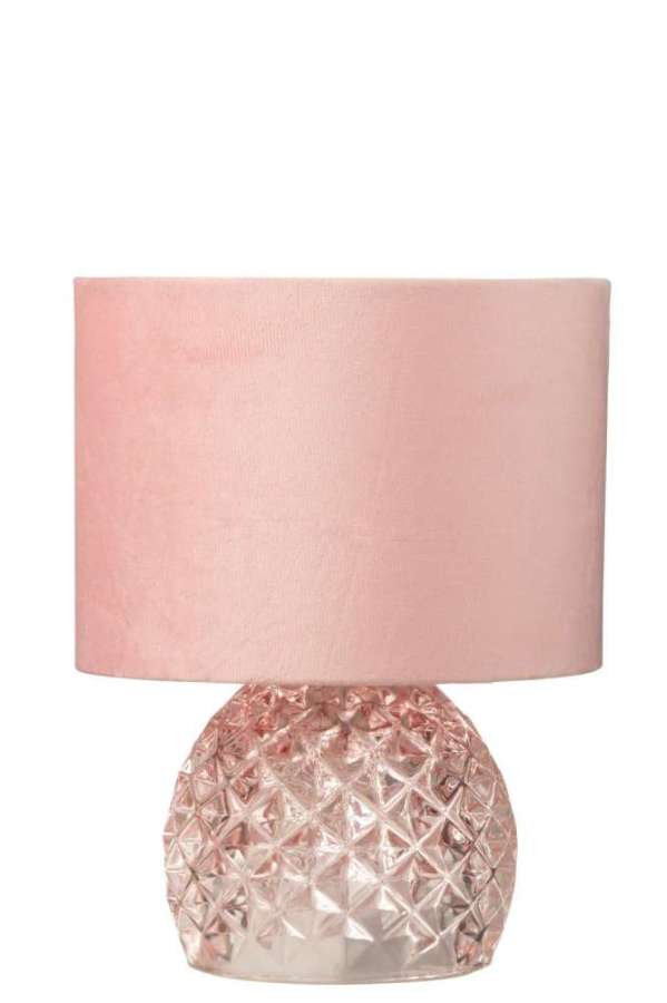 TABLE LAMP GLASS LED LIGHT PINK
